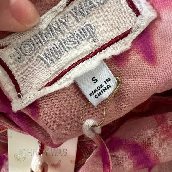 NWT Johnny Was Pink Tie Dye Embroidered Shirt Blouse Small - Picture 6 of 10
